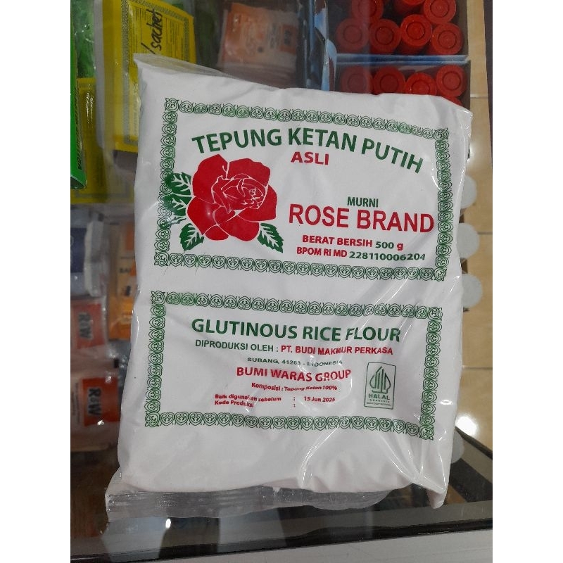 

Tepung Ketan Putih Rose Brand kemasan 500 gram