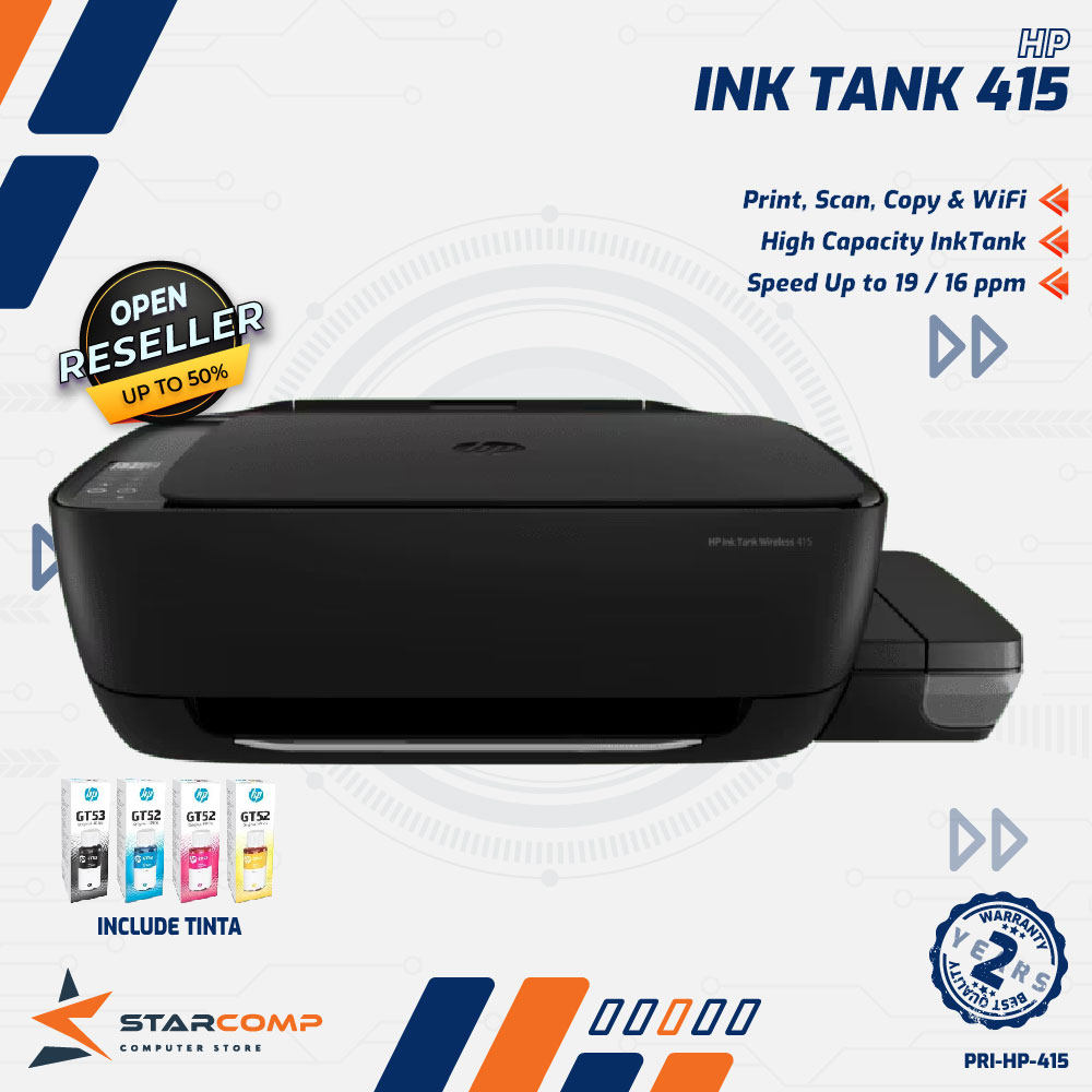 Printer HP Ink Tank 415 (Print Scan Copy Wifi) InkTank HP415 Wireless