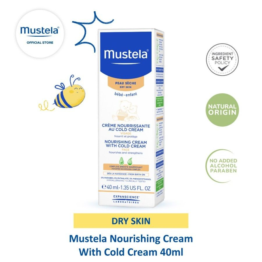 Mustela Nourishing Cream With Cold Cream 40ml/Untuk Perawatan Wajah Bayi Dan Anak Yang Kering