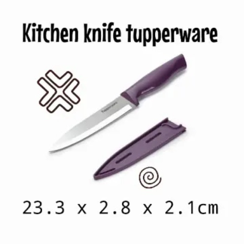 1 Pcs kitchen knife ungu tupperware - pisau