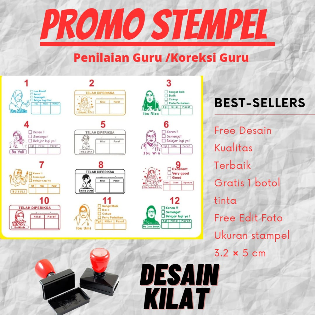

STEMPEL NILAI GURU REWARD MURAH / CETAK STEMPEL CHECKED PENILAIAN GURU TK SD PAUD ANAK / STEMPEL NILAI GURU / PROMO BELI 1 GRATIS 1