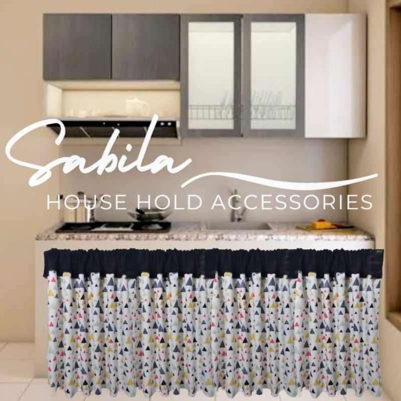 Gorden Kolong Dapur Minimalis Poni Motif Piramid