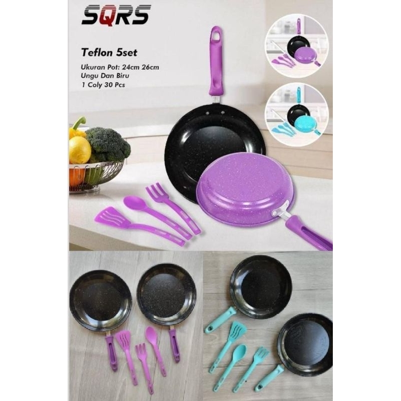 TEFLON SET SOATULA ISI 5 PCS / ALAT MASAK