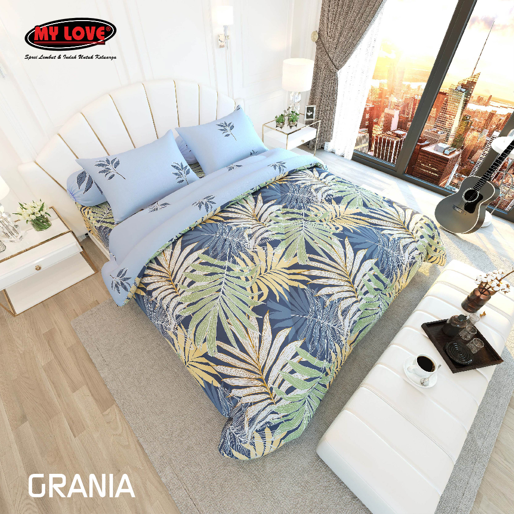 ALL NEW MY LOVE Set Bedcover + Sprei uk 160x200 / 180x200 T30 cm - Devina Grania Lexie Valerio - two