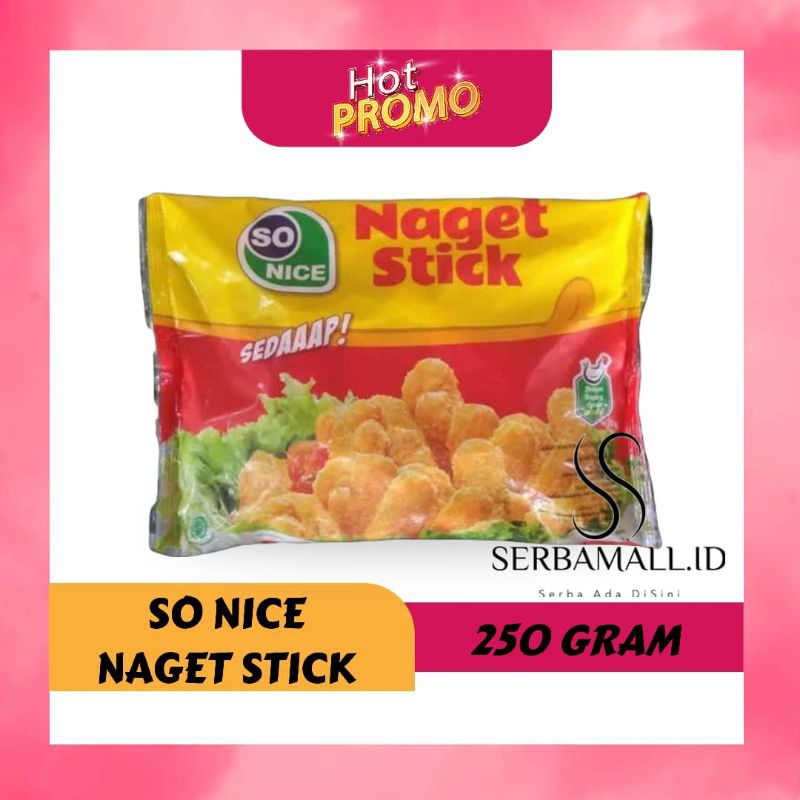 

SO NICE SEDAP NAGET STICK 250 GRAM | ORIGINAL HALAL DENGAN DAGING AYAM PILIHAN BERKUALITAS