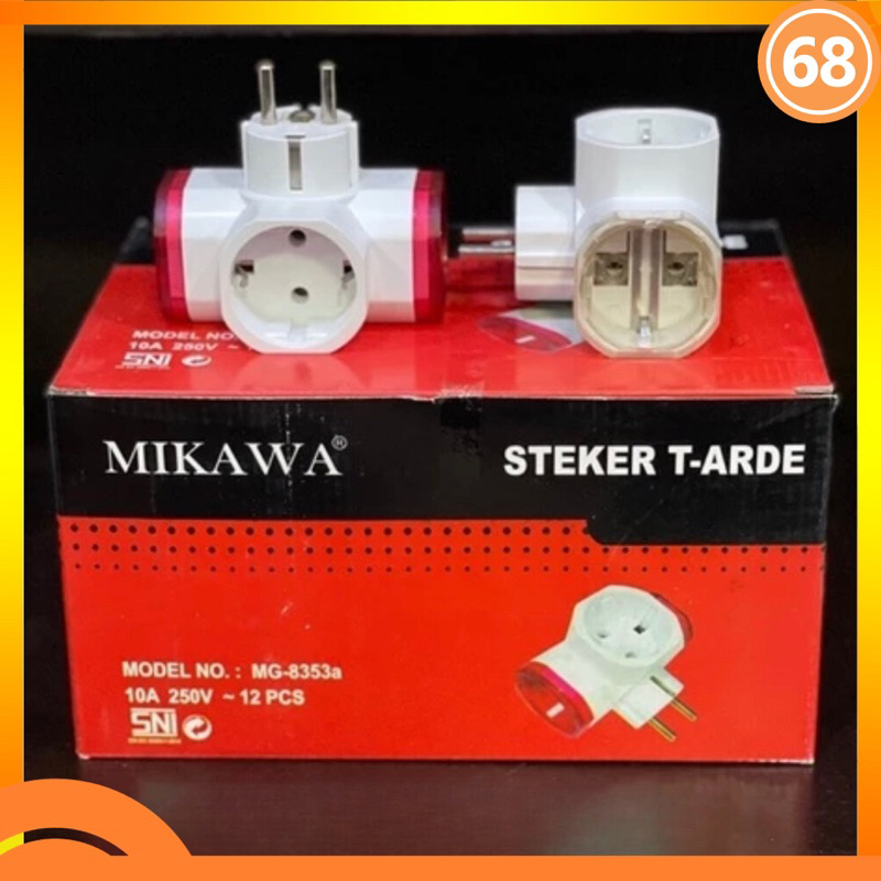 Steker T-Arde 3 Arah / Colokan Cabang 3 SNI MIKAWA MG-8353A
