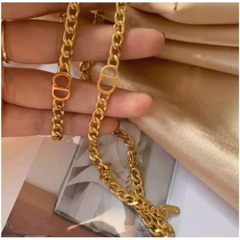 Kalung & Gelang CD Rantai Trending Strap Titanium 2 Pilihan Warna