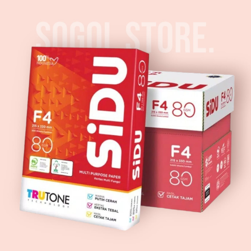 

Kertas HVS SIDU (Sinar Dunia) F4 80 gsm 1 Rim
