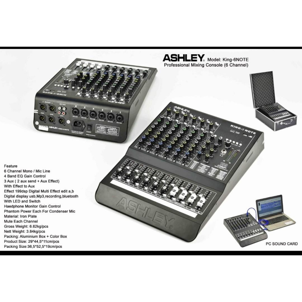 Mixer Audio 6 Channel ASHLEY KING 6 NOTE KING-6NOTE Original