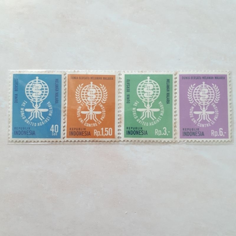 

(A) Perangko Indonesia Kampanye Anti Malaria Tahun 1962 set lengkap 4pcs