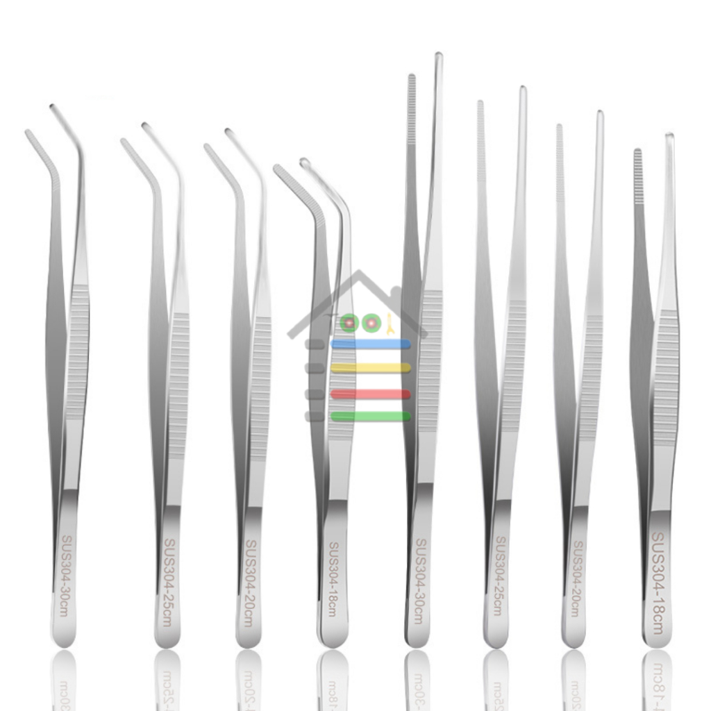 PINSET STAINLESS ANTI KARAT 14 16 18 20 CM LURUS DAN BENGKOK