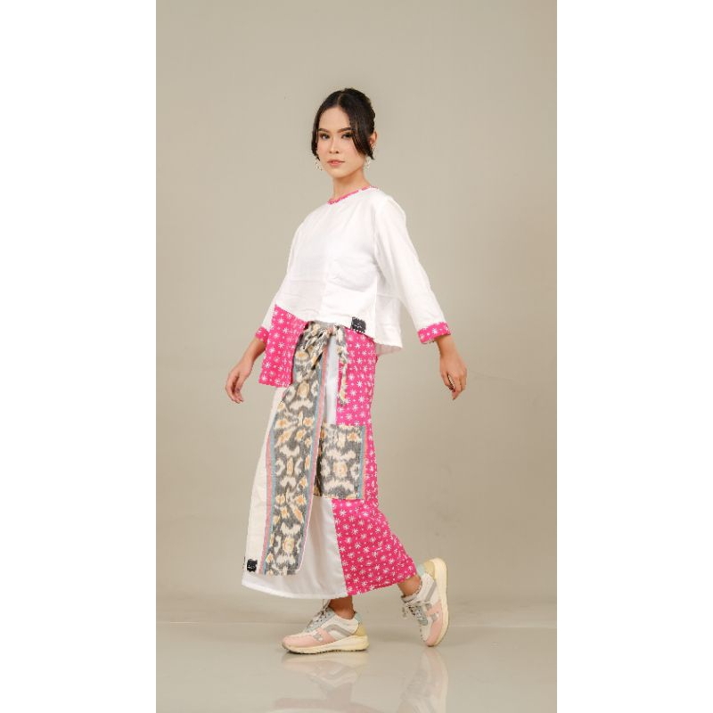 Baju Batik Wanita Kerja Stelan Blouse dan Rok Etnik Modern Katun (One Set RuVit)