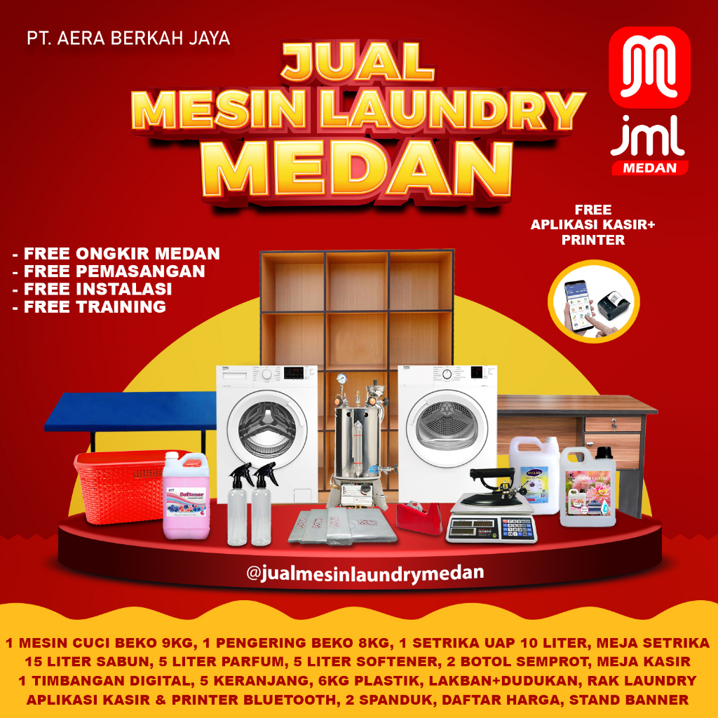 Paket Mesin Laundry Medan Mesin Cuci Dryer Beko 1 Set Pemula