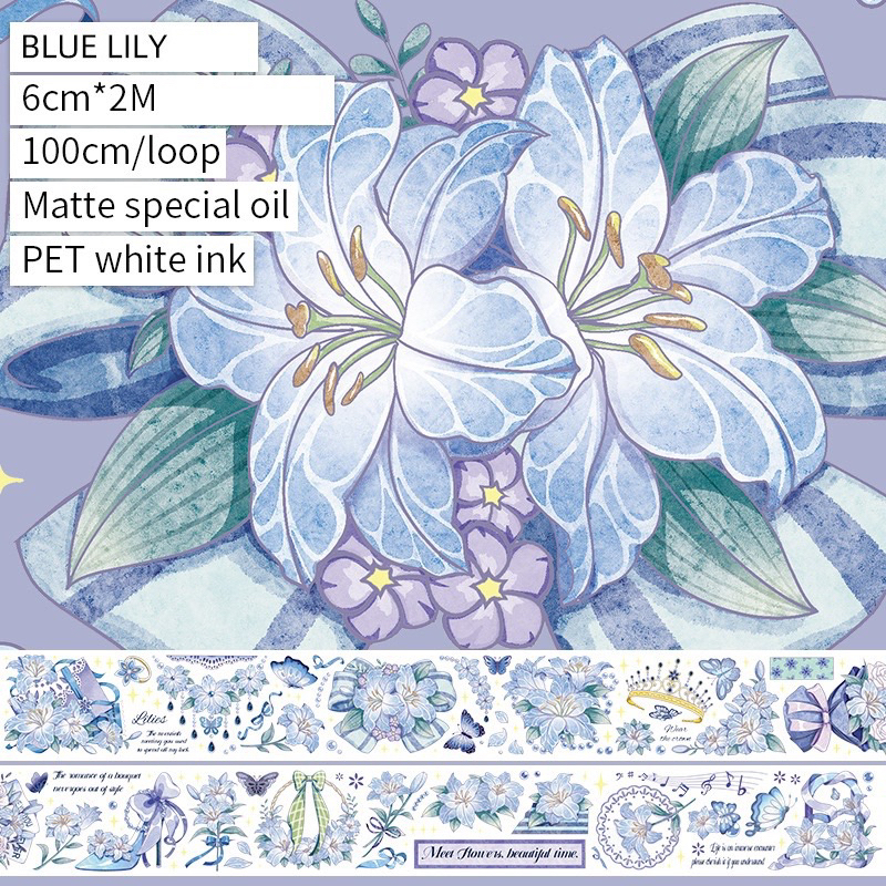 

Sample PET Flower 1 Loop Bue Lily/ Dekorasi journal/Dekorasi bujo