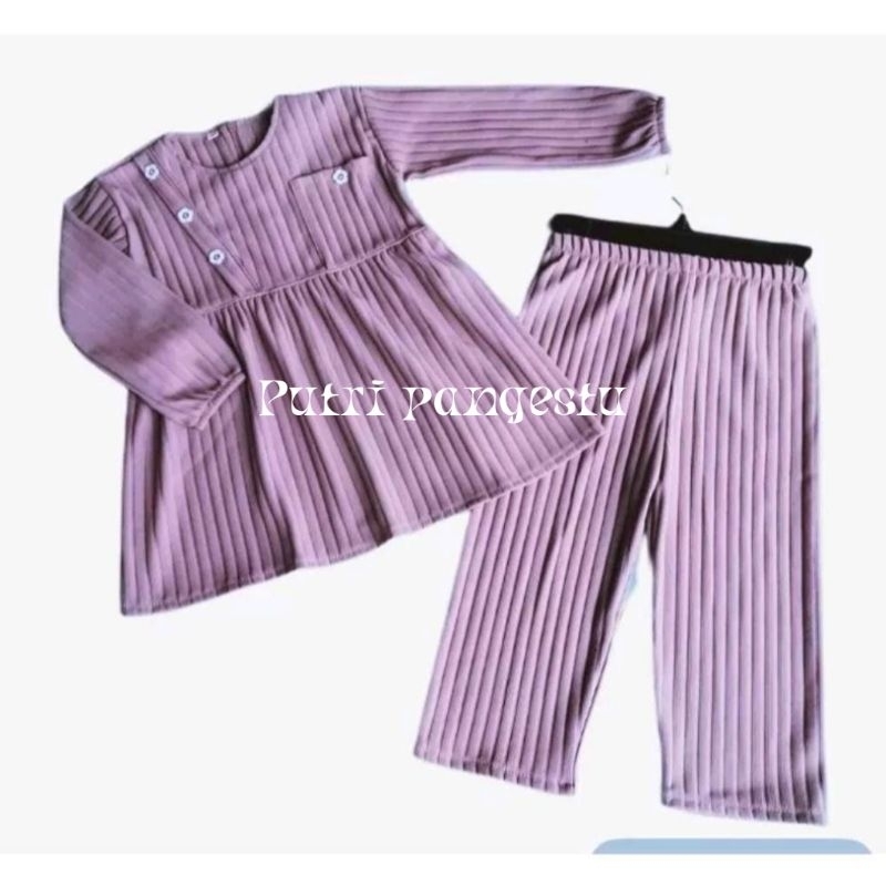 One set anak perempuan bahan knit hornet maxline // setelan anak perempuan 3-4 tahun 5-6 tahun 7-9 tahun // setelan anak terbaru // one set anak