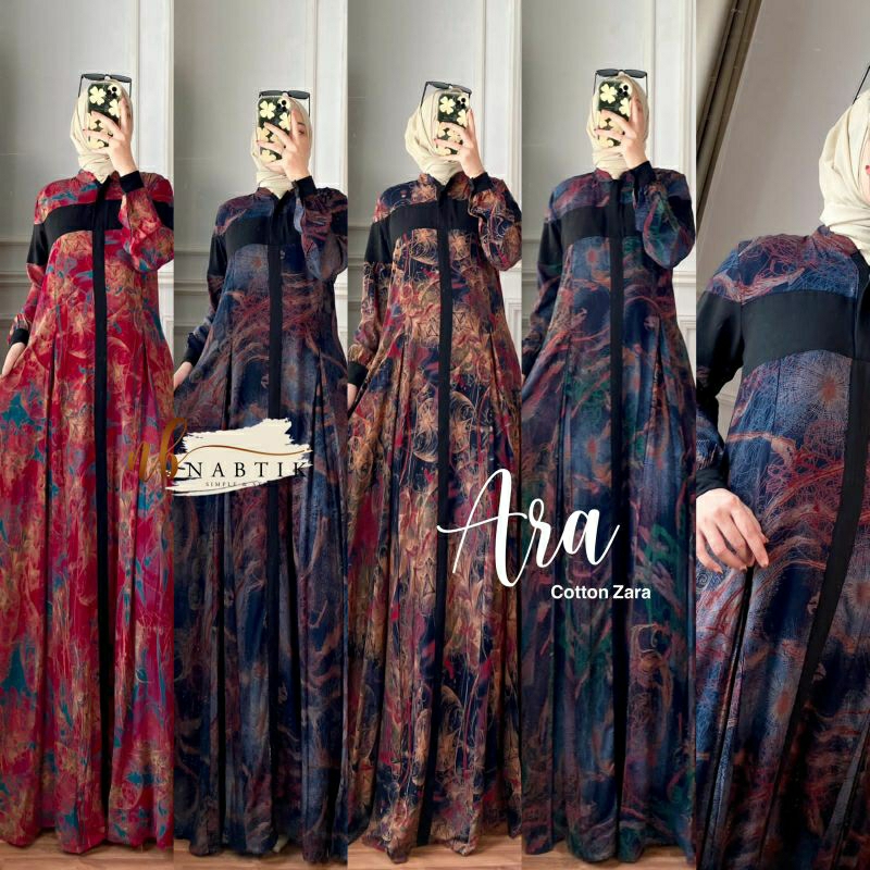 ARA MAXY DRESS ORIGINAL NABTIK || Gamis Maxy Dress Cotton Zara  Premium Kekinian