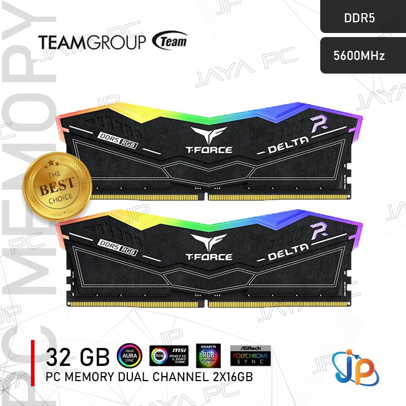 Memory Team T-Force Delta DDR5 RGB PC44800 5600Mhz 32GB 2x16GB Ram