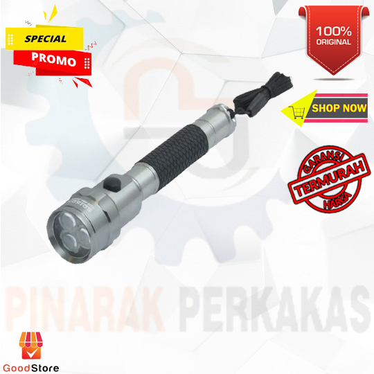 EDISON EDI9042600K Aluminium Soft Grip Torch Requires Baterei 2xAA | Senter | Original