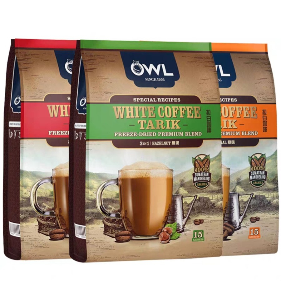 

ECER 1 SASET OWL WHITE COFFEE TARIK FREEZE DRIED BLEND SUMATRA MANDAILING