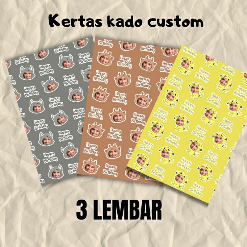

Kertas Kado Custom 3 Lembar A3+ Wrapping Paper Bisa Custom Foto Sendiri/Idol Kpop NCT