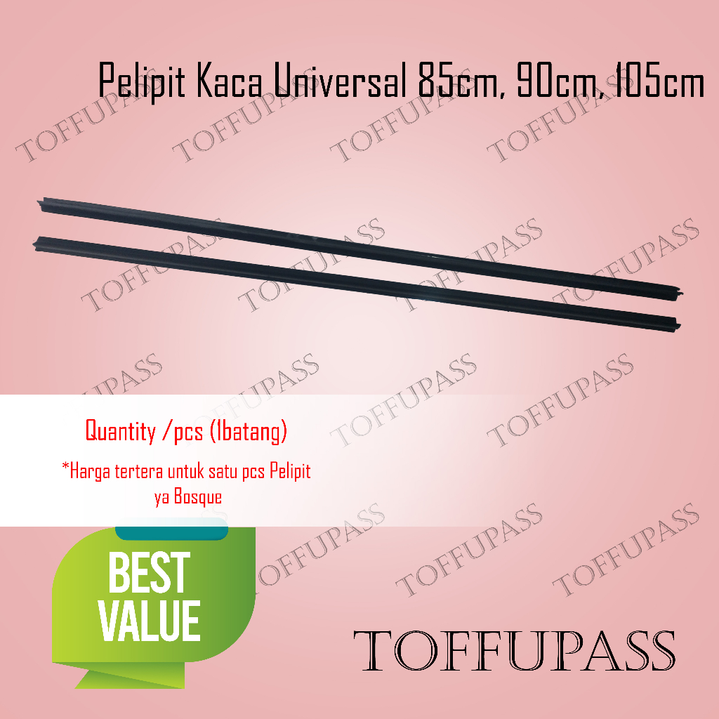 AdW22 Pelipit Kaca Pintu Mobil kijang,starlet,charade Panjang 85cm, 90cm, 105cm harga satuan