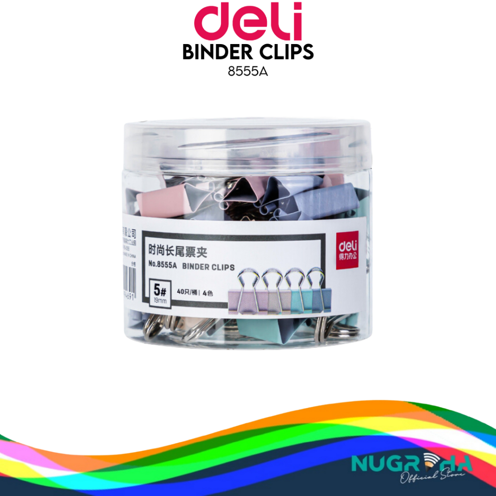 

PENJEPIT KERTAS / BINDER CLIP WARNA KECIL 19 mm DELI 8555A