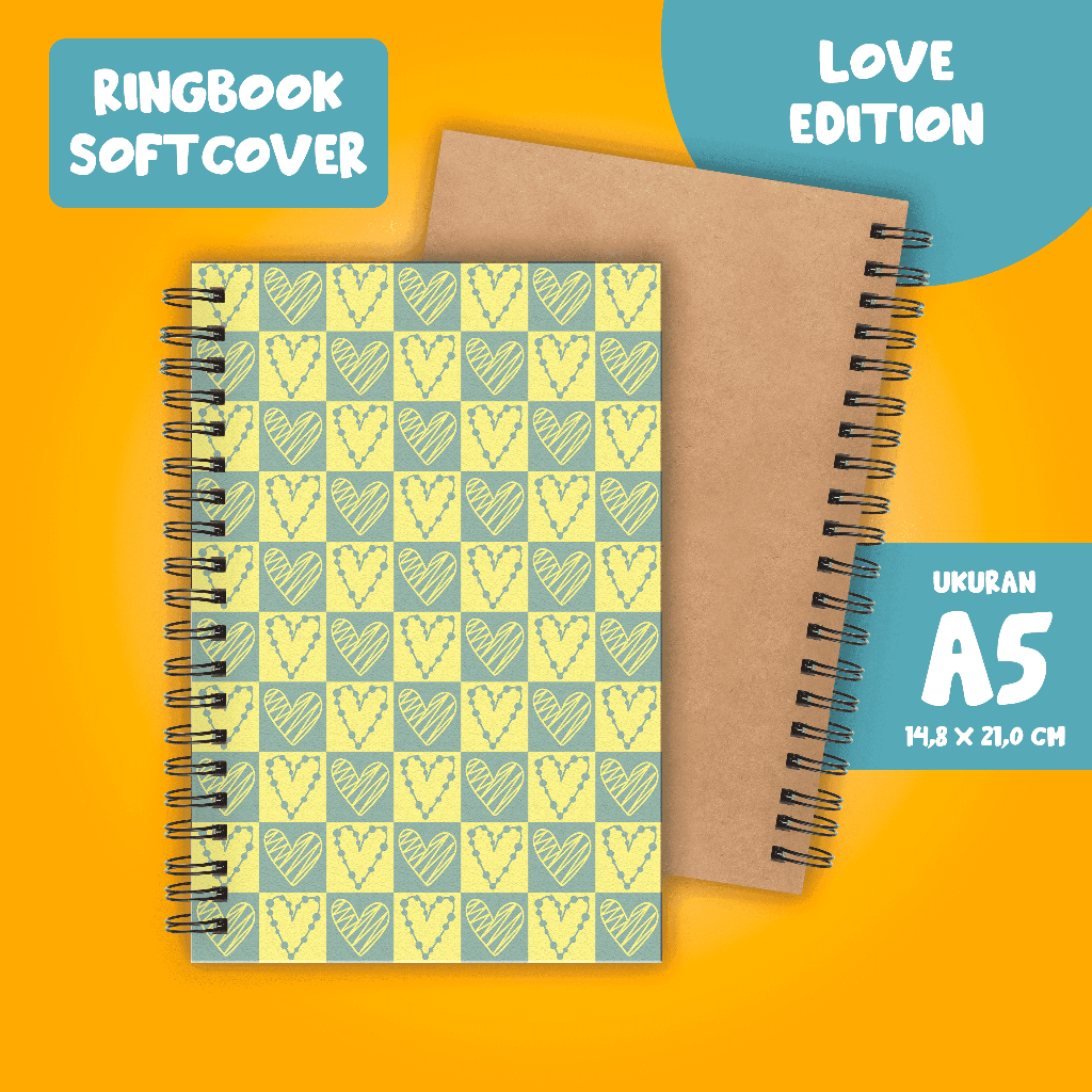 

Softcover Buku Tulis Catatan buku notebook buku diary Notebook Ring Spiral A5 60 Lembar koleksi gambar Love part 1