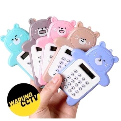 

KALKULATOR MINI BERUANG gantungan kunci pink coklat biru hijau tosca cappucino ungu calculator saku