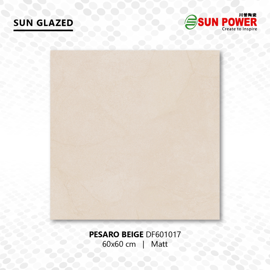Keramik Lantai Body Putih Matt - Pesaro Series 60x60  cm | Sun Power