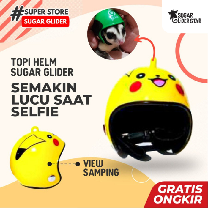 SUGAR GLIDER STAR Helm Sugar Glider Aksesoris Hewan