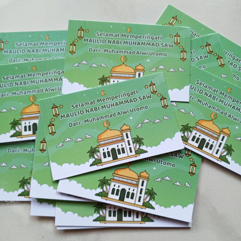 

stiker maulid/stiker maulid custom/stiker maulid bentuk persegi panjang