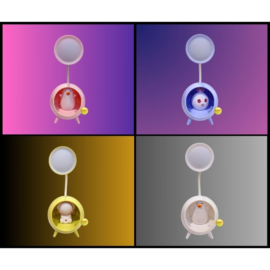 Lampu Belajar LED Aesthetic Lampu Baca Anak Karakter Lampu Meja Lucu