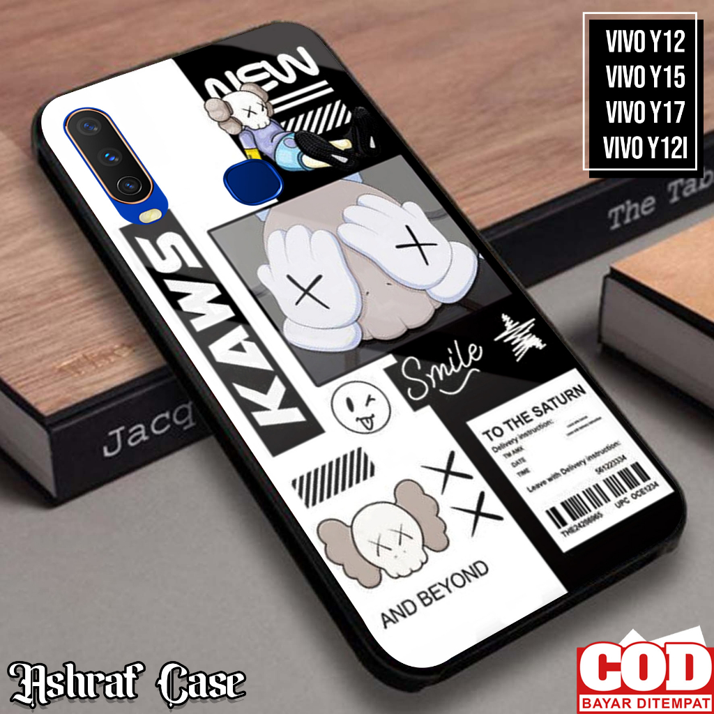 Case Vivo Y12/Y12i/Y15/Y17 - Casing Vivo Y12i/Y15/Y17 ( AES ) Softcase Glass Kaca - Kesing Hp - Sili