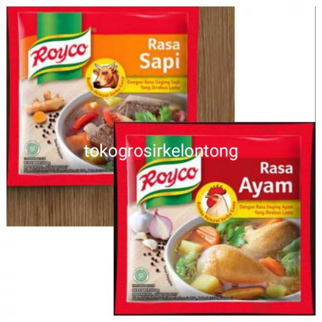 

Royco renceng ayam dan sapi 8g penyedap rasa masakan