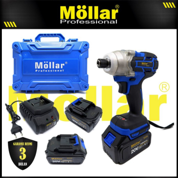 Mesin Bor Obeng Charger 20V Cordless Impact Driver MOLLAR CIDR20351 Limited