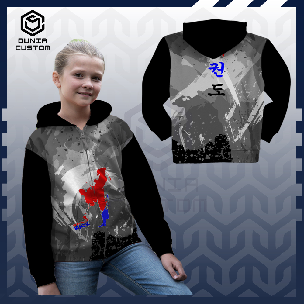 Jaket Hoodie Anak Seragaman Taekwondo [Bisa Custom / Reques] Fullprint