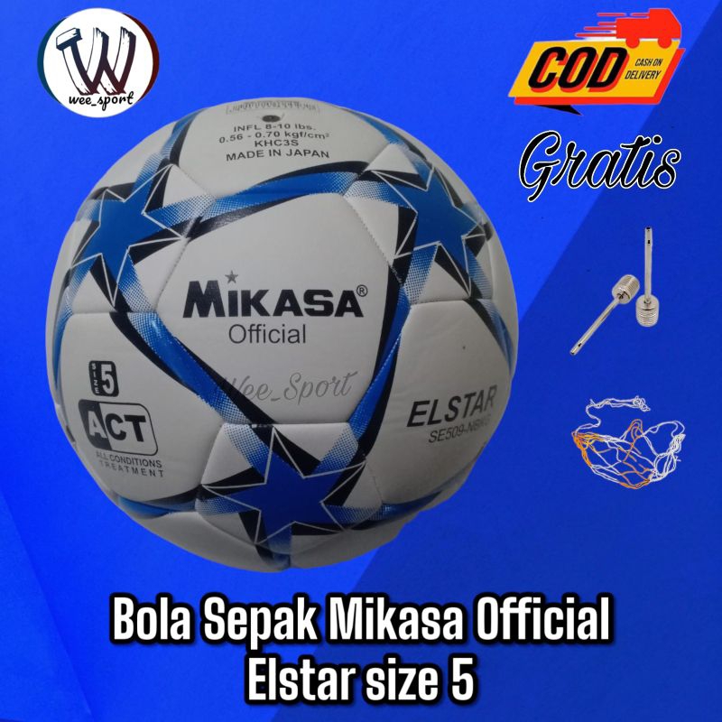 BOLA SEPAK MIKASA ELSTAR SIZE 5 / BOLA SEPAK JAHIT SIZE 5 / BOLA SEPAK MIKASA