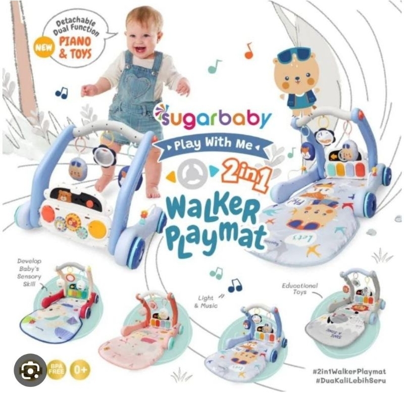 sugarbaby 2in1 baby walker dan playmet alat bantu jalan anak NEW