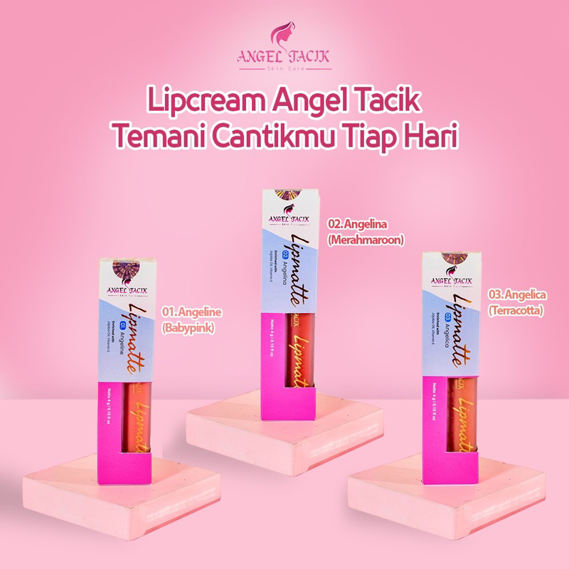 ANGEL TACIK BUNDLING Lipstick 3 PCS ( LipCreamMatte ) Bubble Gum