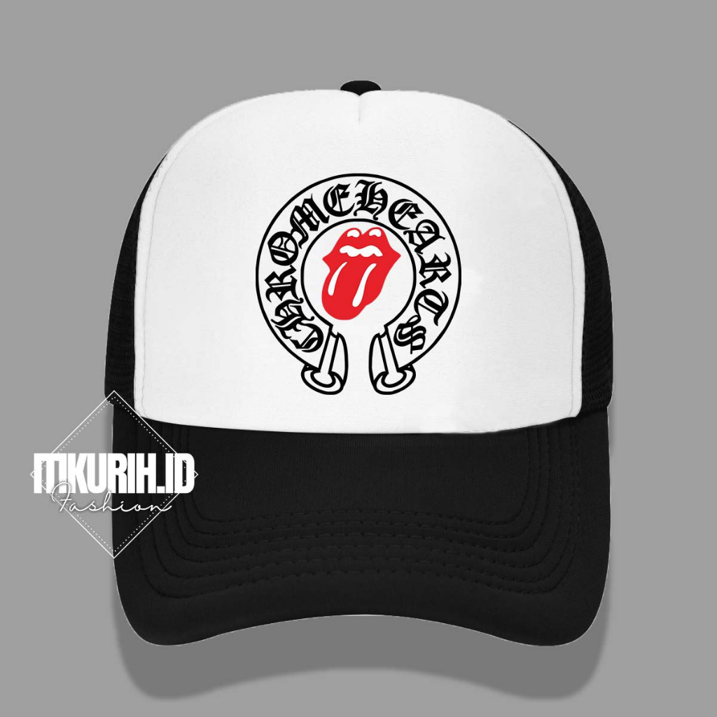 Topi Jaring Topi Jala Trucker Distro Sablon CHROMEHEART REDLIPS BULAT Kualitas Premium Snapback
