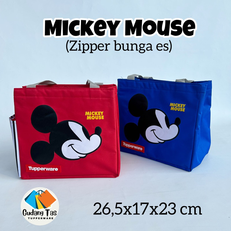 Mickey Mouse Tupperware // Tas bekal Mickey (zipper bunga es)