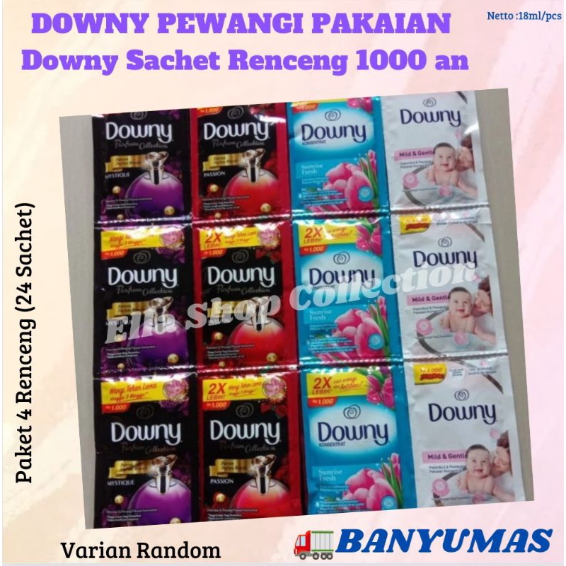 ELS_DOWNY PEWANGI PAKAIAN 24 SACHET (4 RENCENG)/DOWNY SACHET/DOWNY CAIR SACHET/DOWNY RENCENG 1000 an