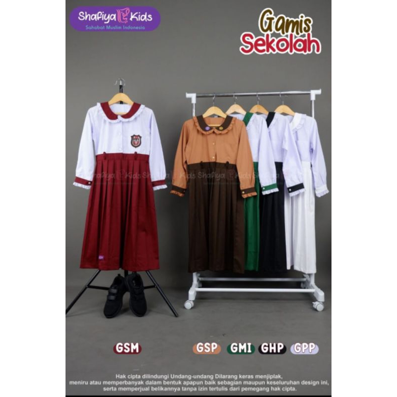 Seragam Sekolah SD Perempuan Gamis Set Jilbab Shafiya Kids