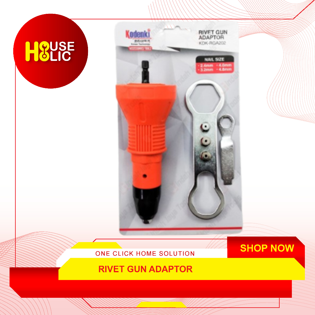 KODENKI Adaptor Kodok Bor Paku Rivet Mesin Bor Elektrik Tang Ripet Gun