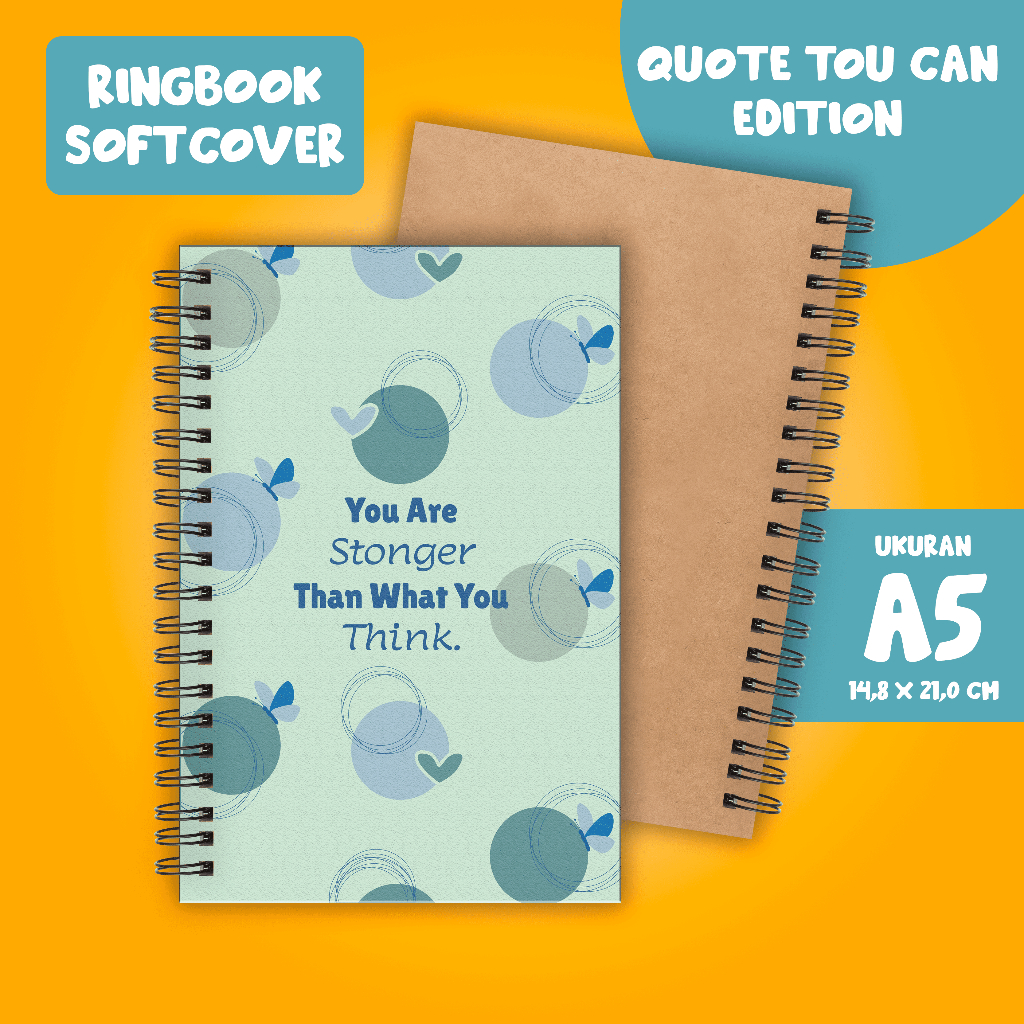 

Softcover Buku Tulis Catatan buku notebook buku diary Notebook Ring Spiral A5 60 Lembar koleksi gambar Quote You Can part 1