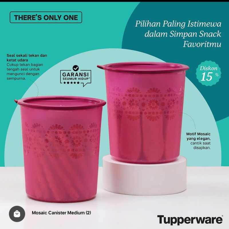 Mosaic canister medium 2,8 liter (2) / toples tupperware isi 2