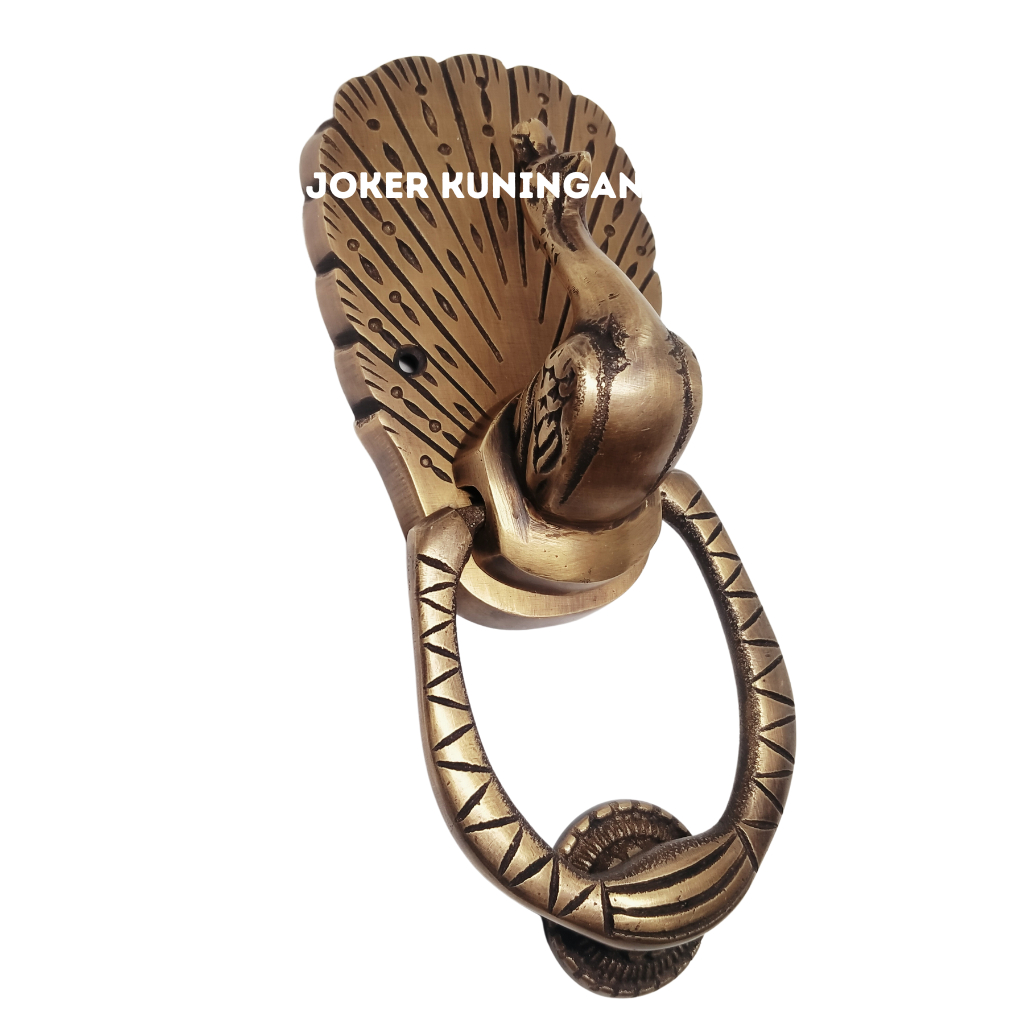 Ketukan pintu rumah / ketukan pintu kuningan antik motif merak