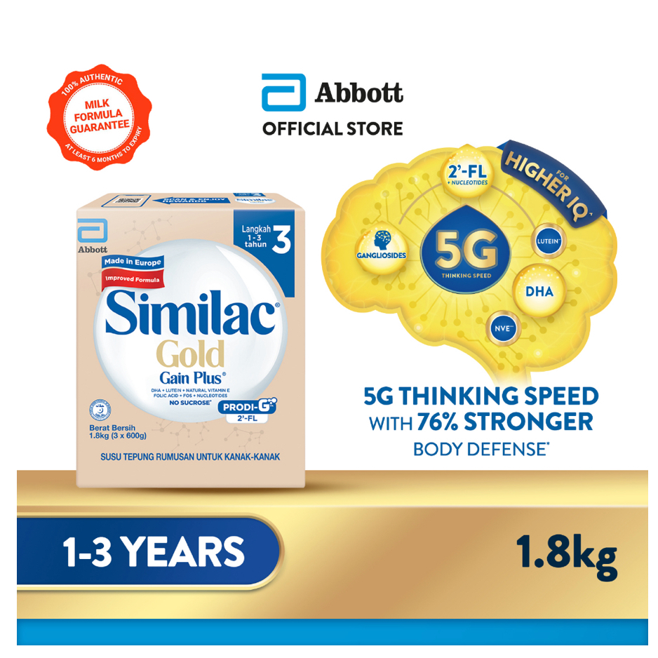 Similac Gain Plus Gold Step 3 1.8kg Refill Pack Malaysia