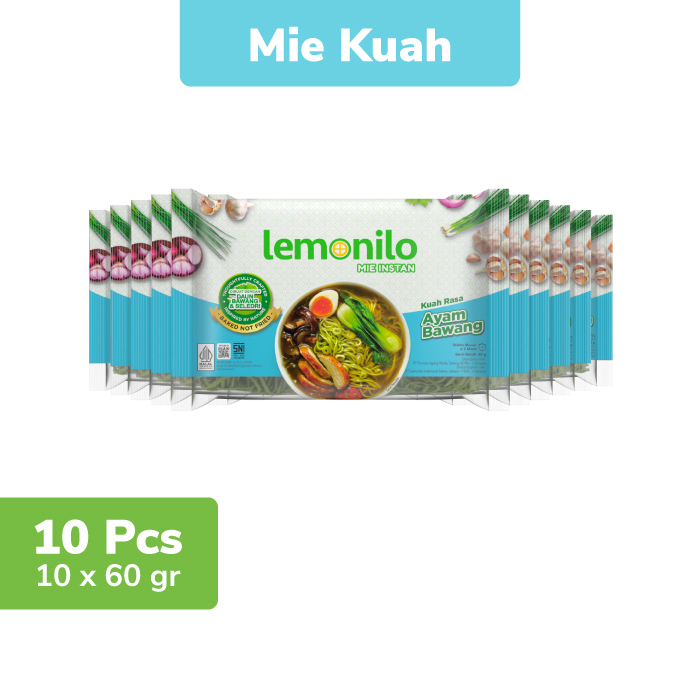 

10 Pcs Lemonilo Mie Instan Kuah Ayam Bawang 60g