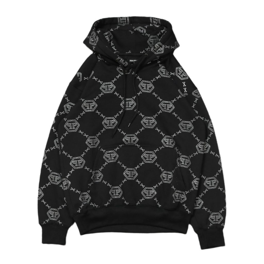 JAKET HOODIE PHILIPP PLEIN FULL PRINT BLACK